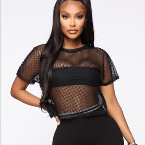 New fashion nova fishnet tee